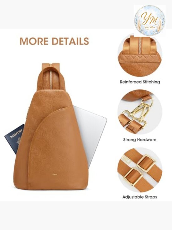 Top Grain Leather Convertible Sling Backpack RFID Travel main image 7